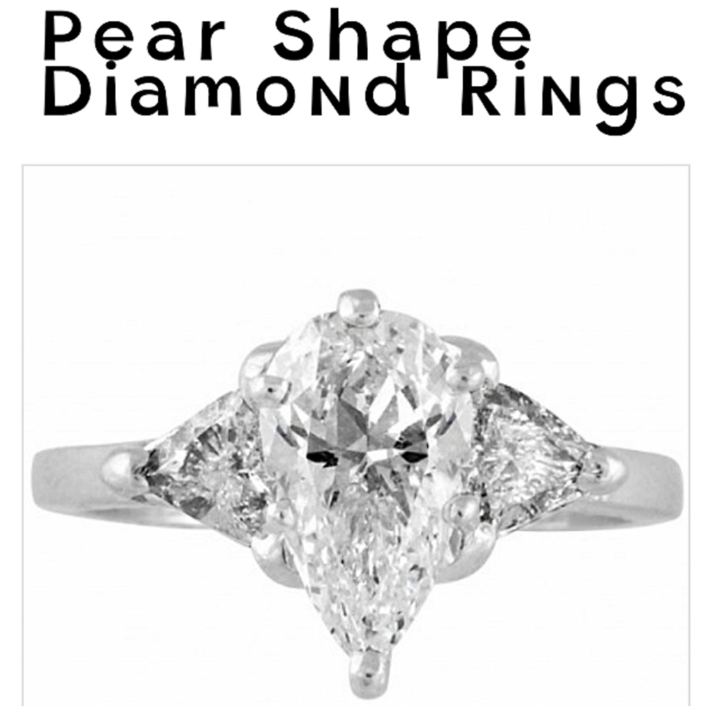 Platinum Diamond Pear Shape 1.60cts. J/VS1 setting 2 trillions